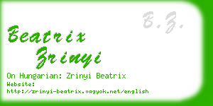 beatrix zrinyi business card